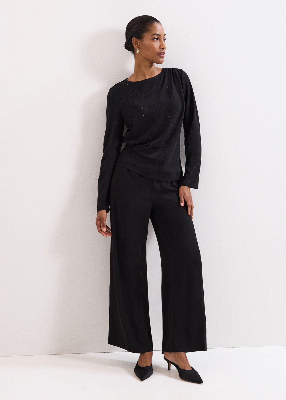 Noa Drape Top - Black