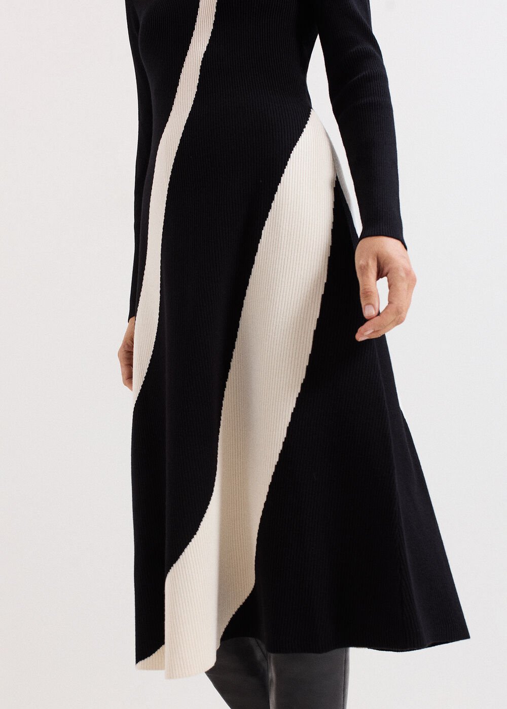 Julie Knit Dress - Black/Ivory