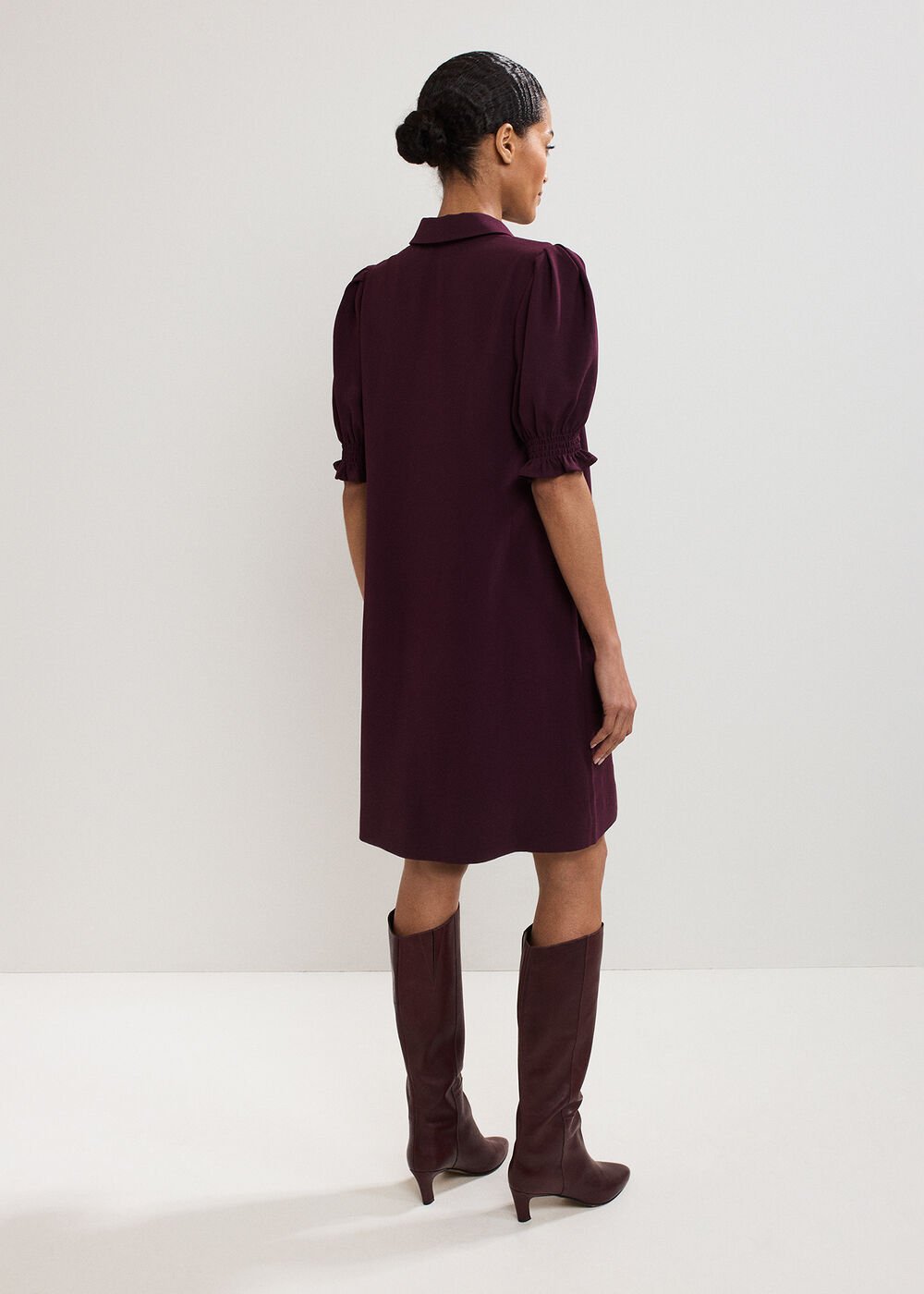 Petite Candice Dress - Burgundy