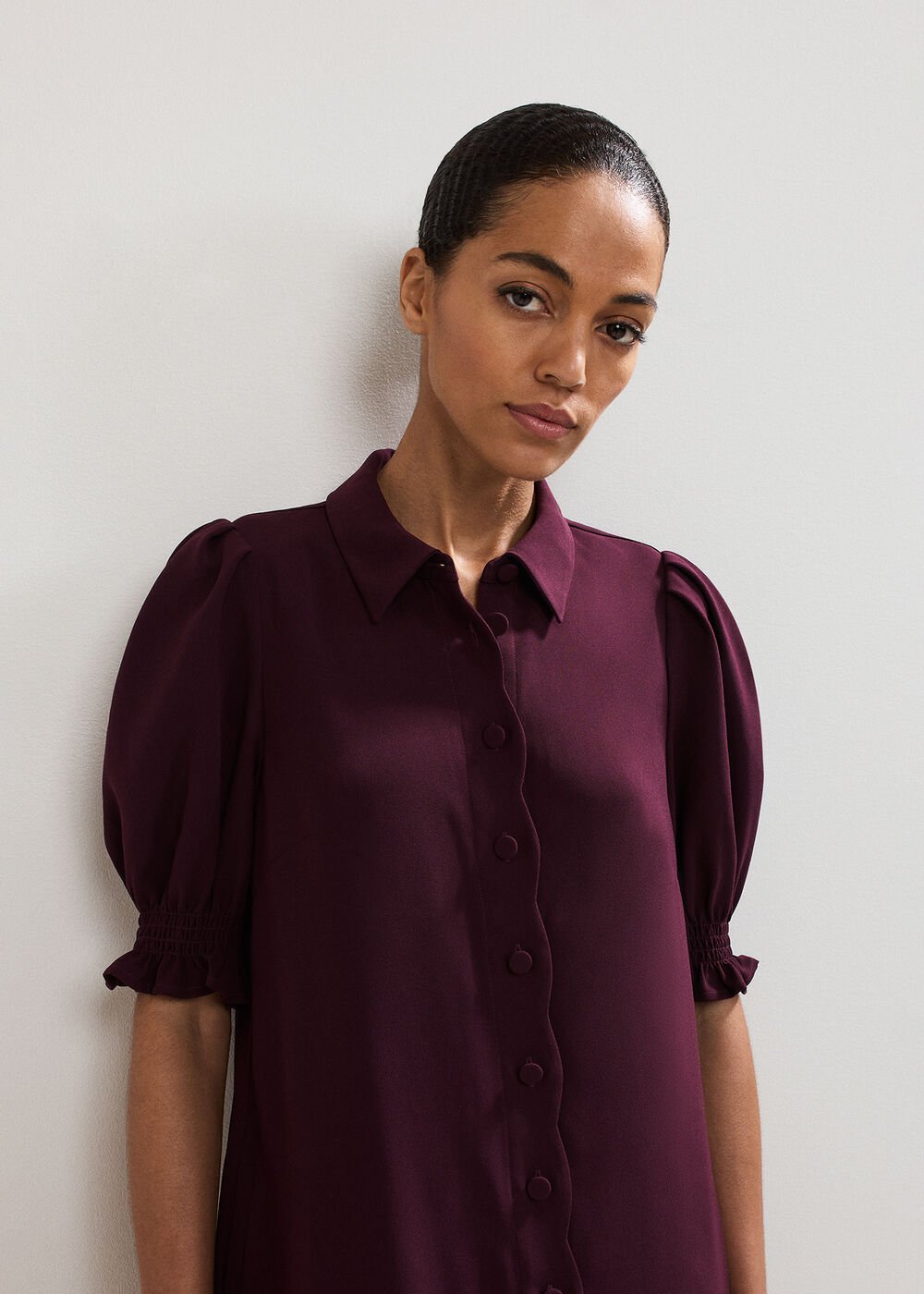 Petite Candice Dress - Burgundy