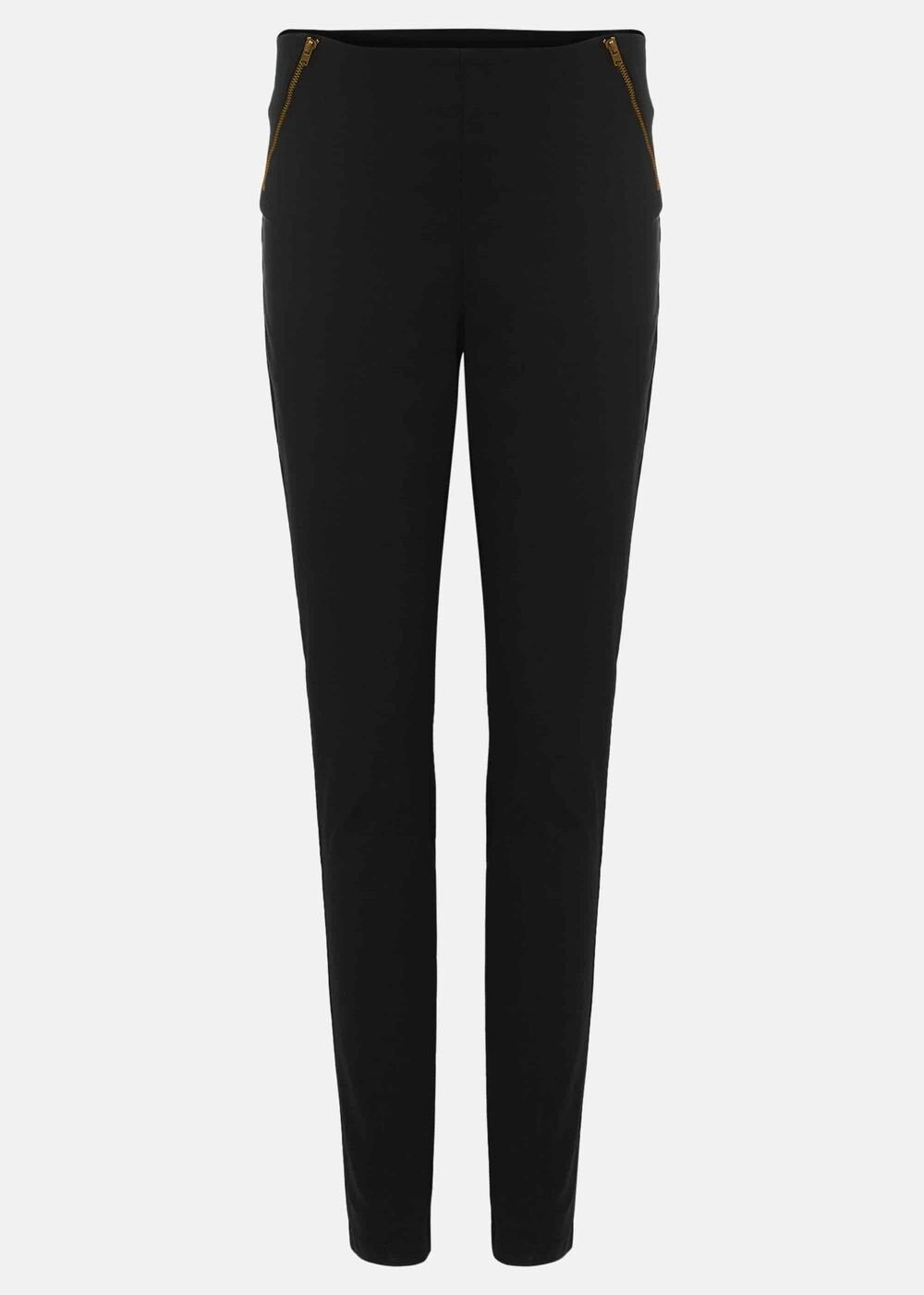 Amina Double Zip Skinny Jeggings - Forest Green