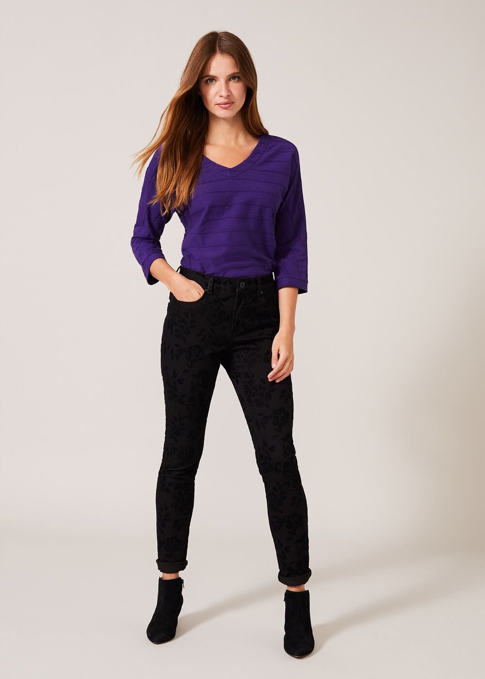 Rose Flock Jean - Black