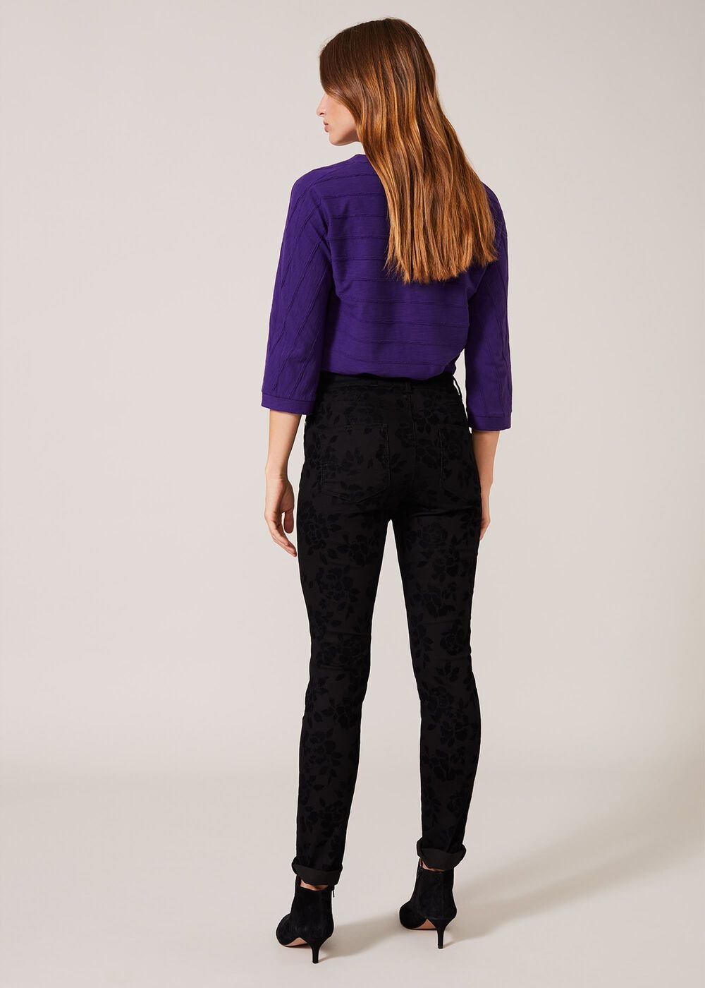 Rose Flock Jean - Black