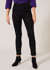 Rose Flock Jean - Black