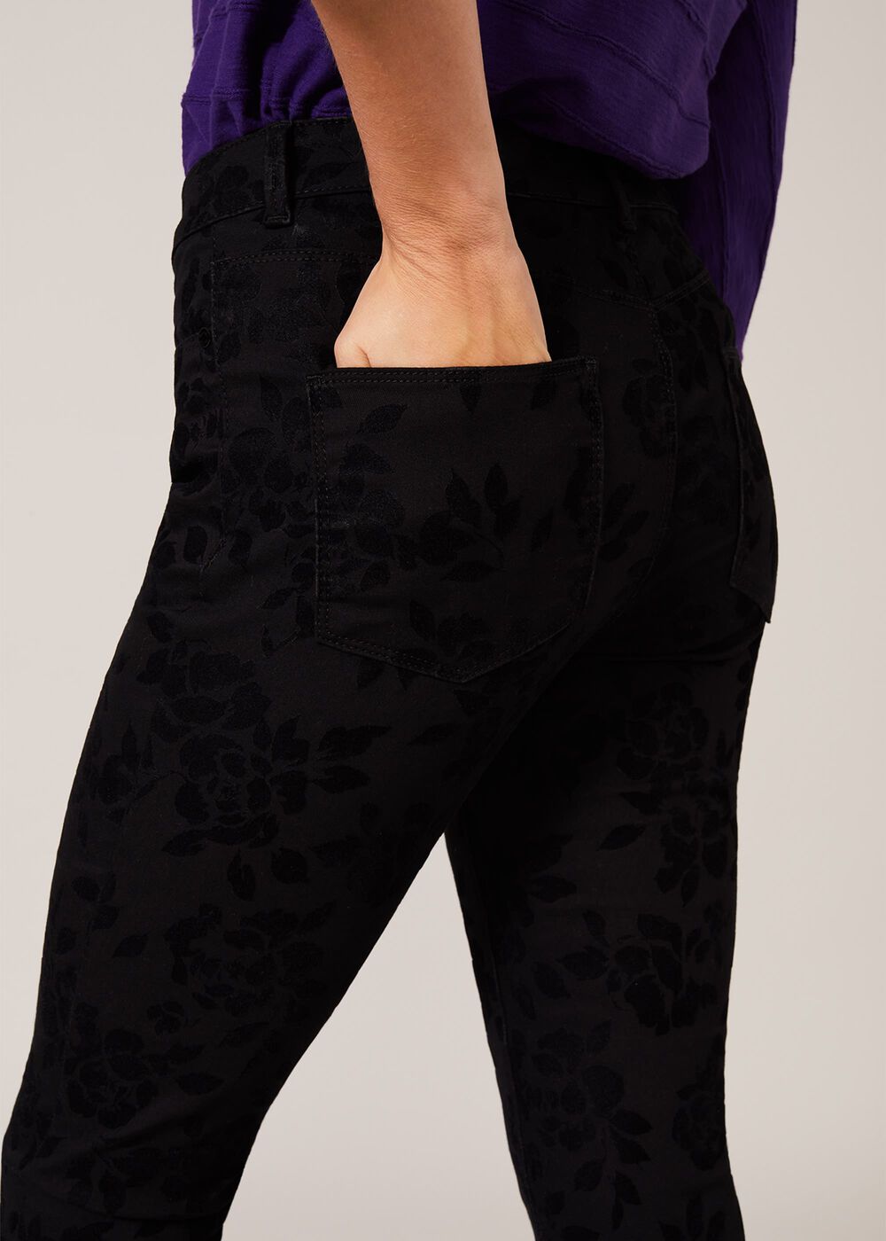 Rose Flock Jean - Black