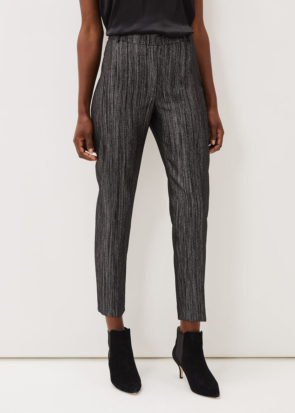 Geri Glitter Trousers - Black/Silver