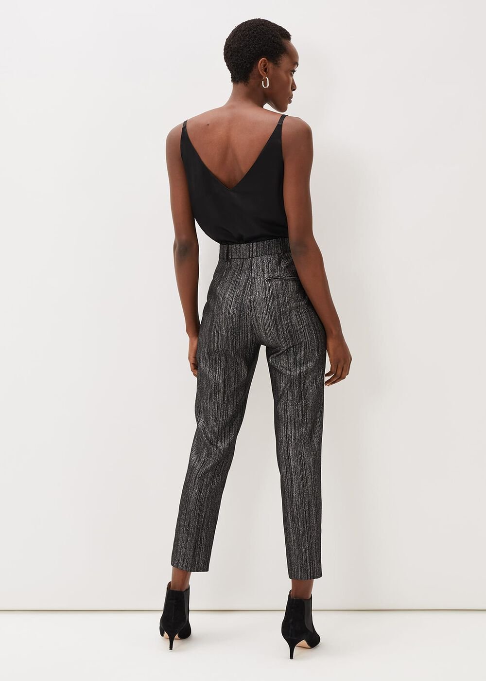 Geri Glitter Trousers - Black/Silver