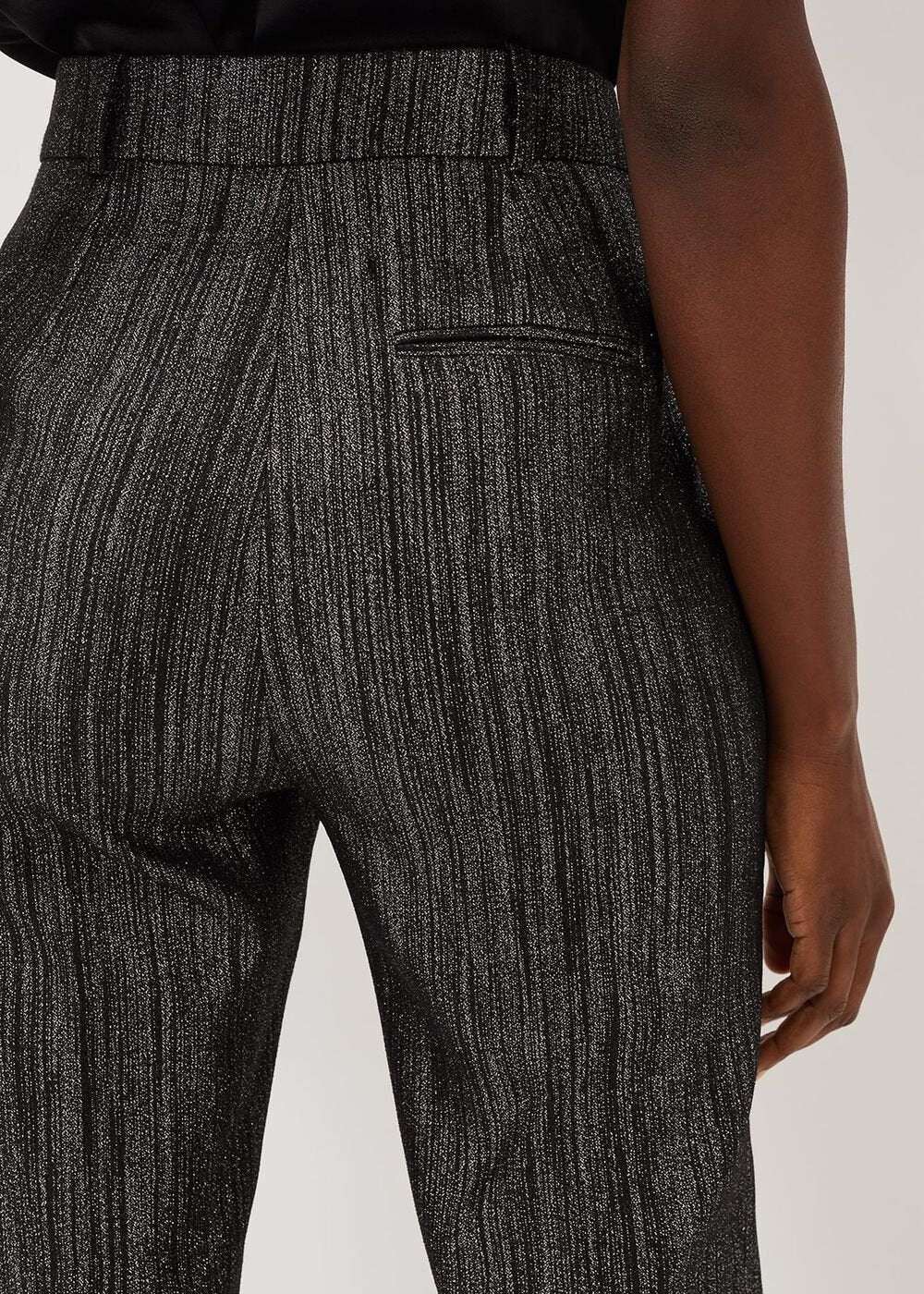 Geri Glitter Trousers - Black/Silver