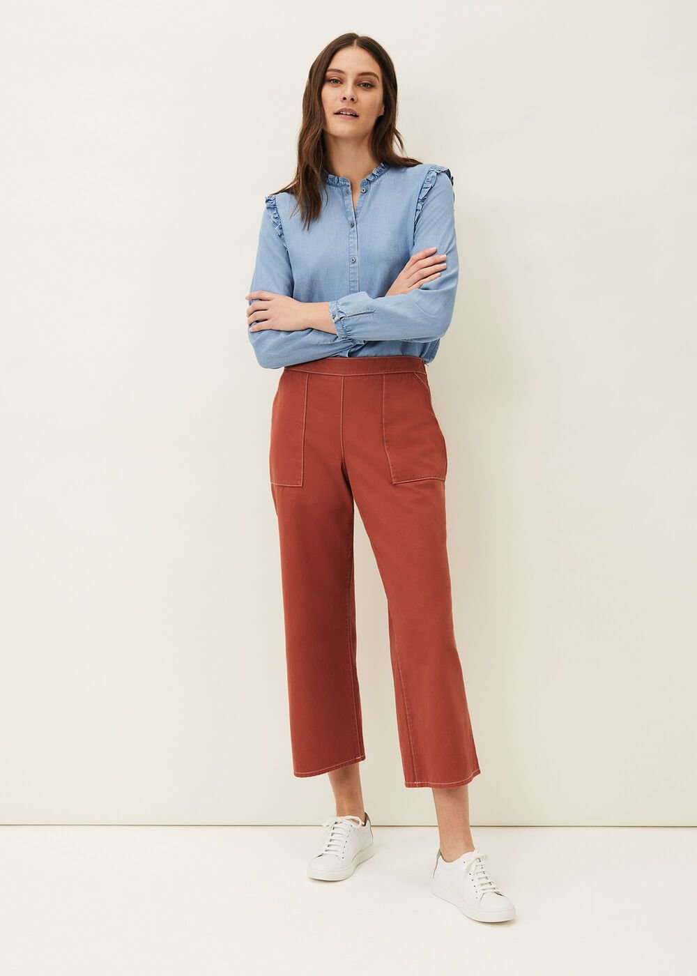 Nora Denim Culotte - Terracotta
