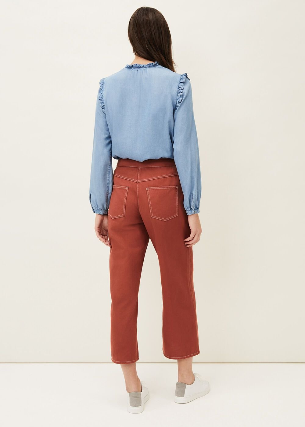 Nora Denim Culotte - Terracotta