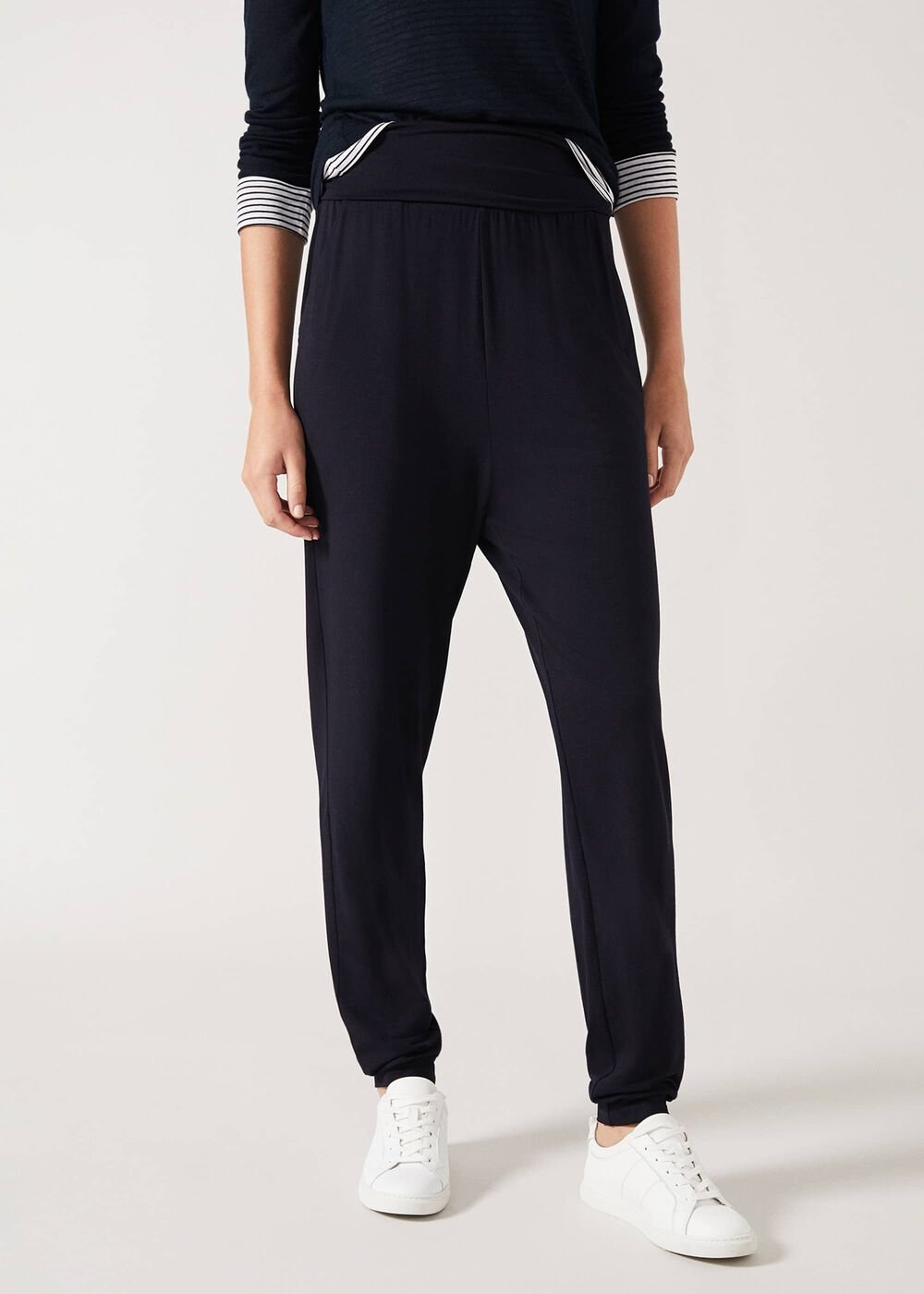 Soft Jersey Tapered Joggers - Navy