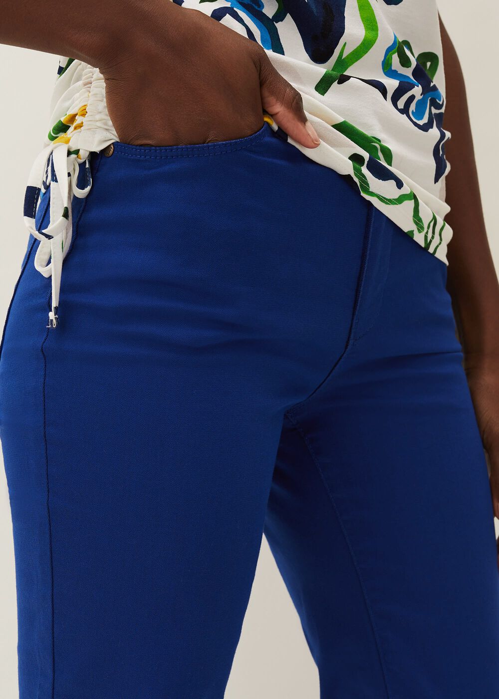 Ramona Cropped Straight Leg Jean - Cobalt