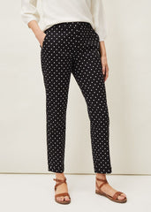 Bea Spot Tapered Trouser - Black/White