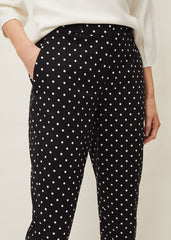 Bea Spot Tapered Trouser - Black/White