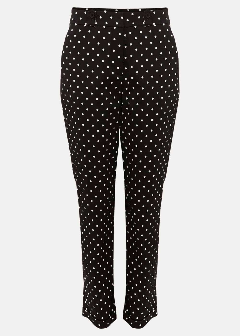 Bea Spot Tapered Trouser - Black/White