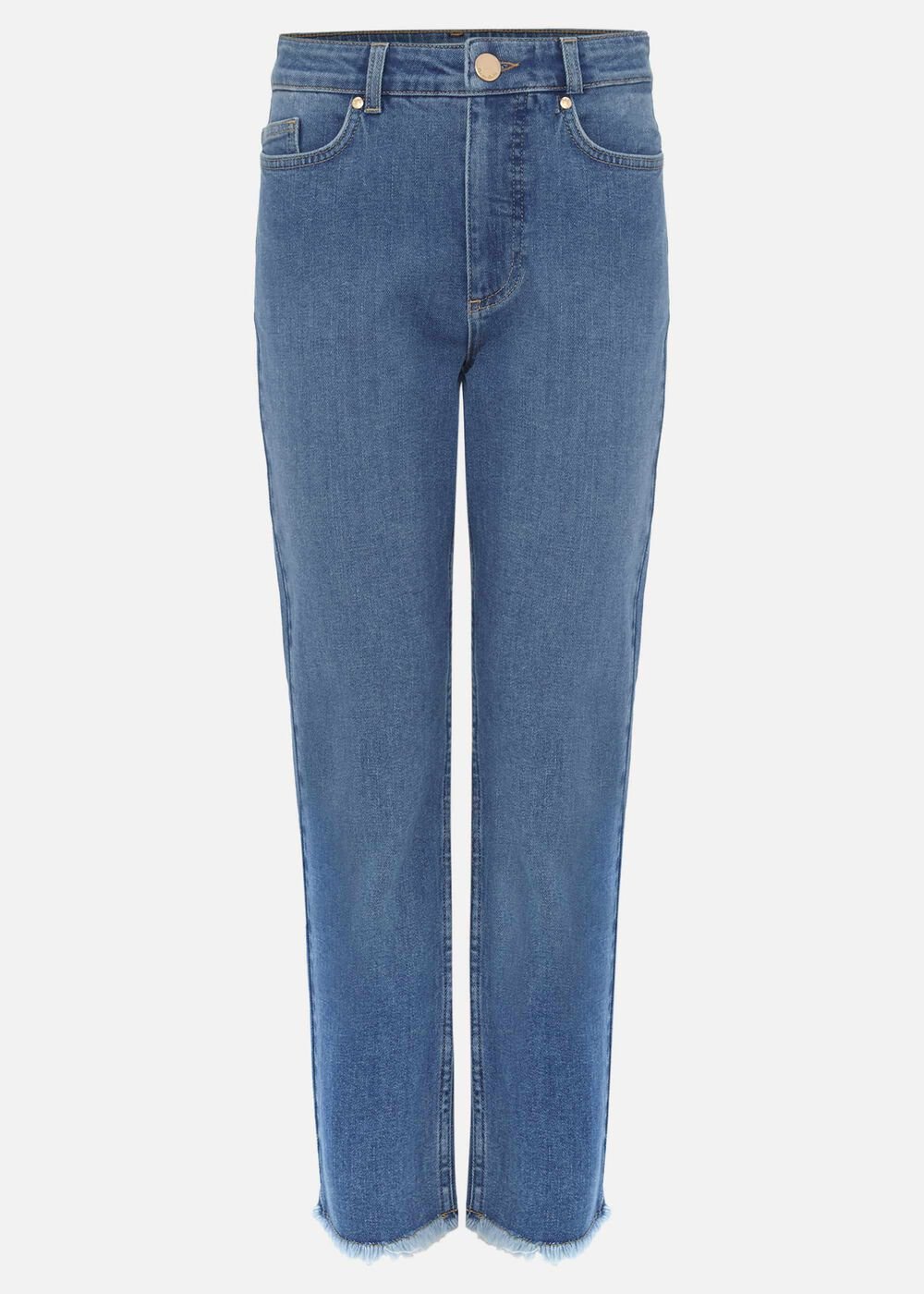 Petra Raw Hem Straight Leg Jean - Blue