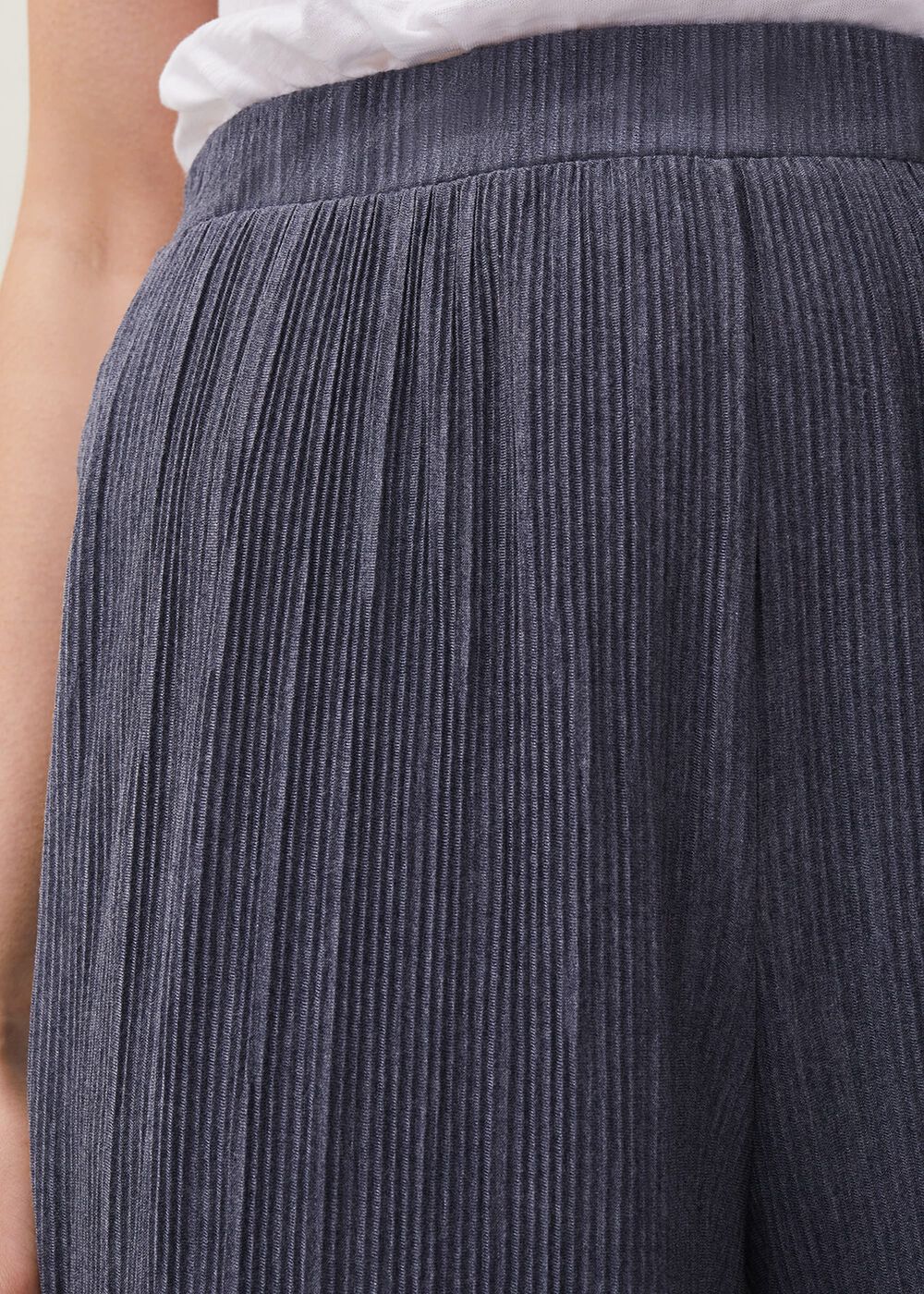 Bradie Plisse Wide Leg Trousers - Charcoal