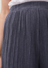 Bradie Plisse Wide Leg Trousers - Charcoal