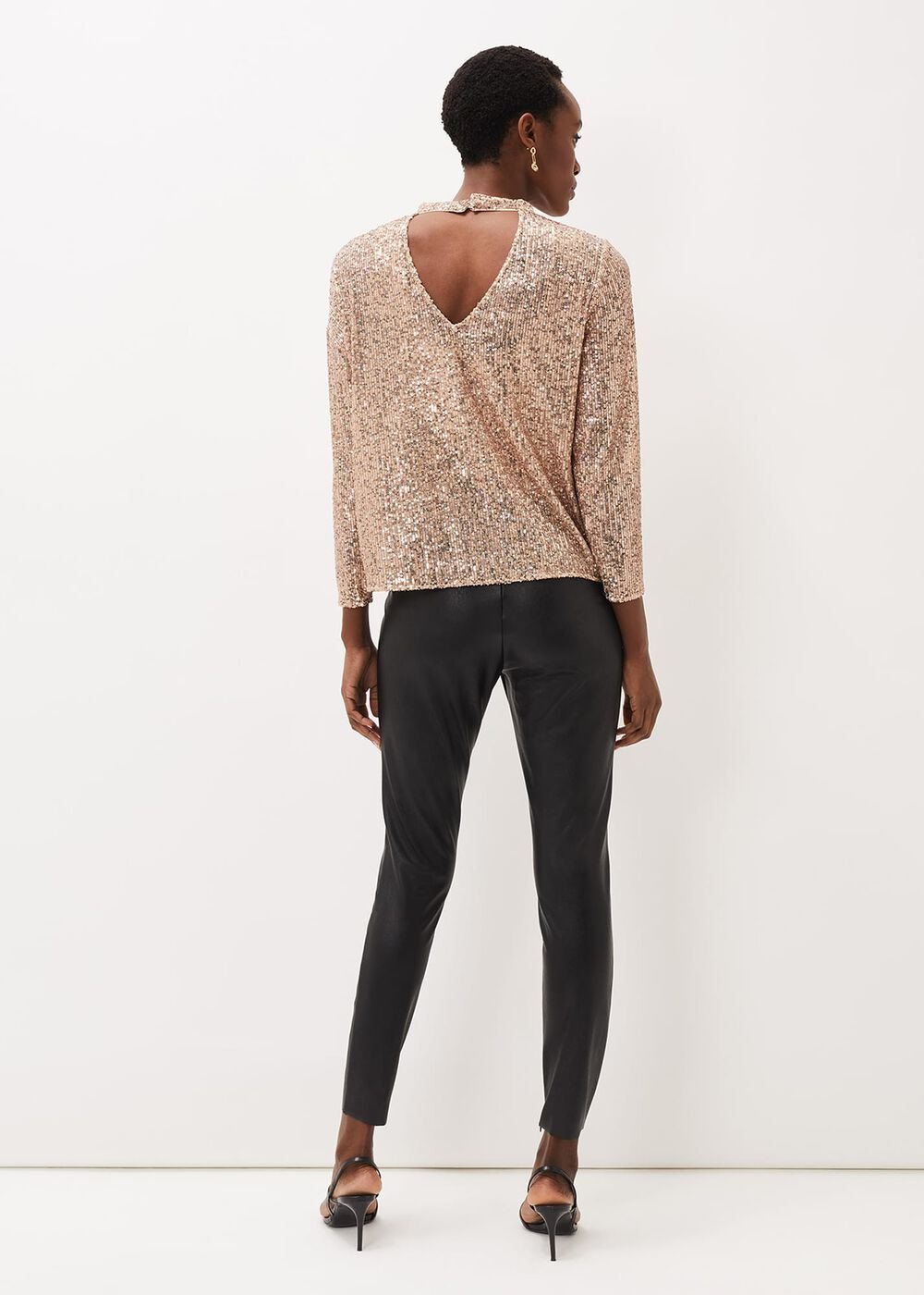 Amina Faux Leather Jegging - Black
