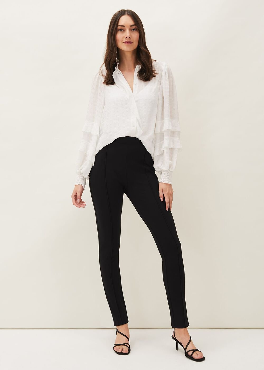 Sabrina Zip Hem Ponte Trousers - Black