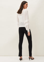 Sabrina Zip Hem Ponte Trousers - Black