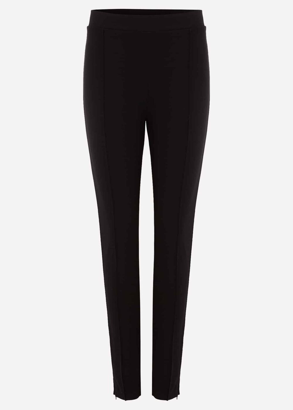 Sabrina Zip Hem Ponte Trousers - Black