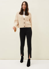 Trixie Split Front Ponte Leggings - Black