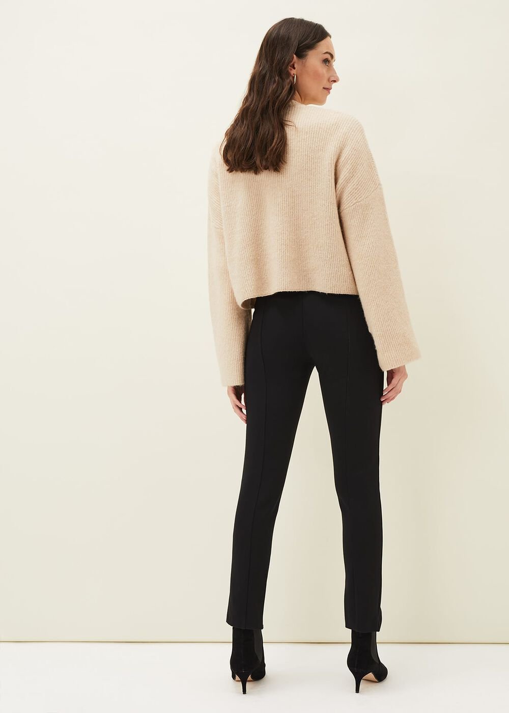 Trixie Split Front Ponte Leggings - Black