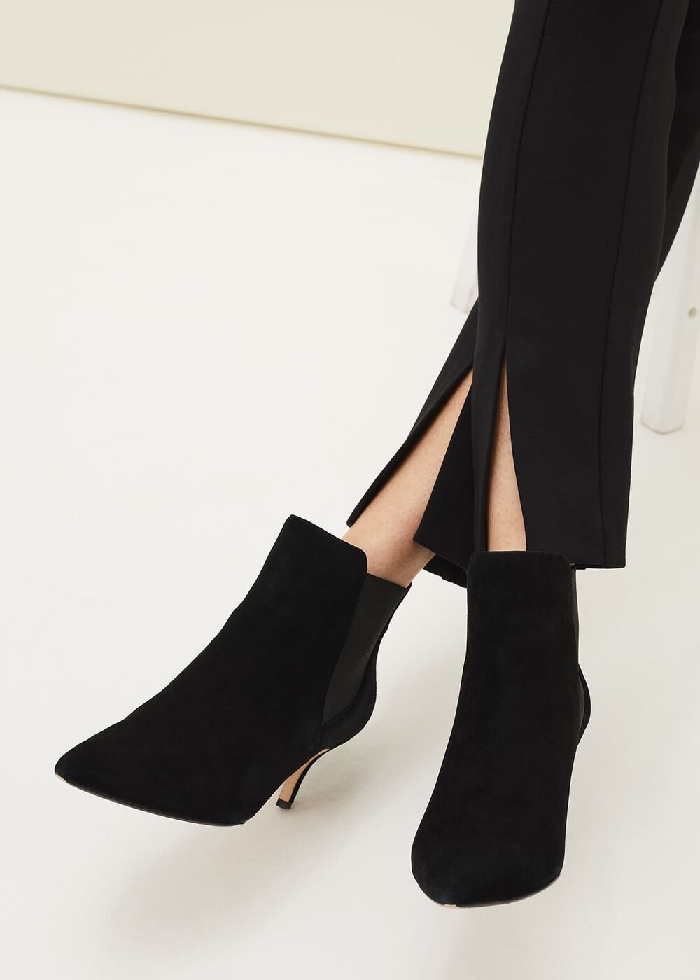 Trixie Split Front Ponte Leggings - Black