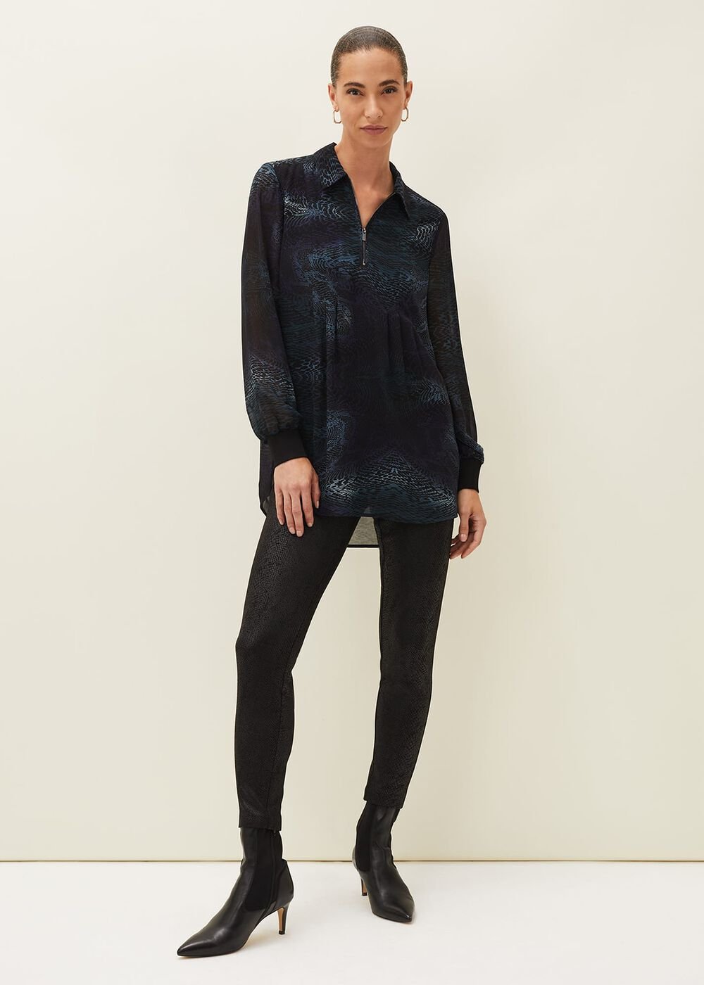 Erica Snake Skin Leggings - Black