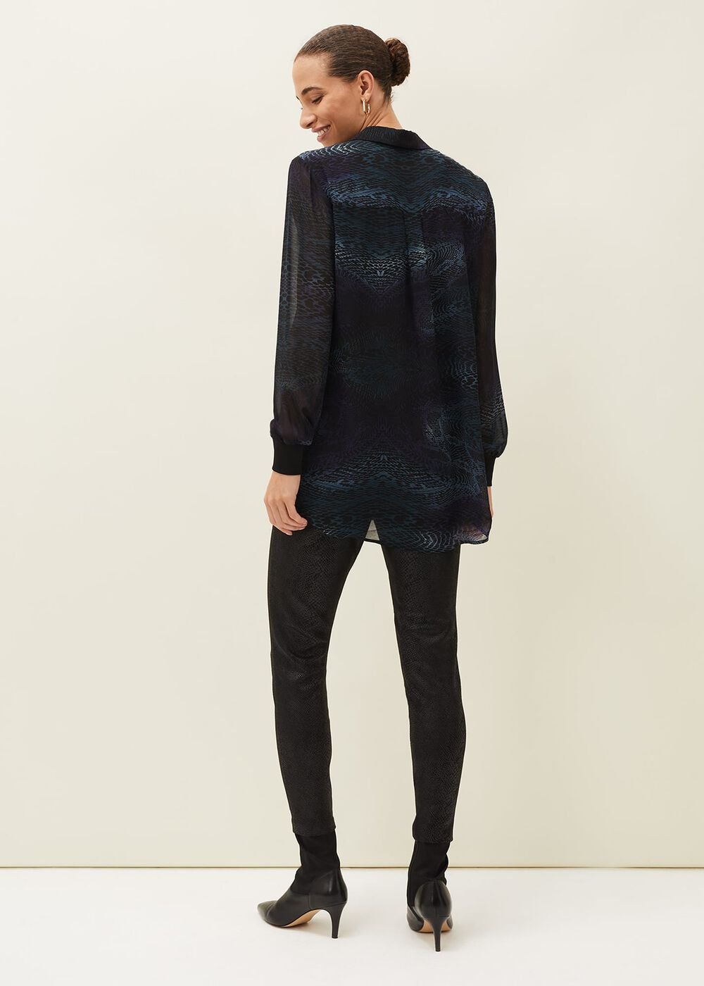 Erica Snake Skin Leggings - Black