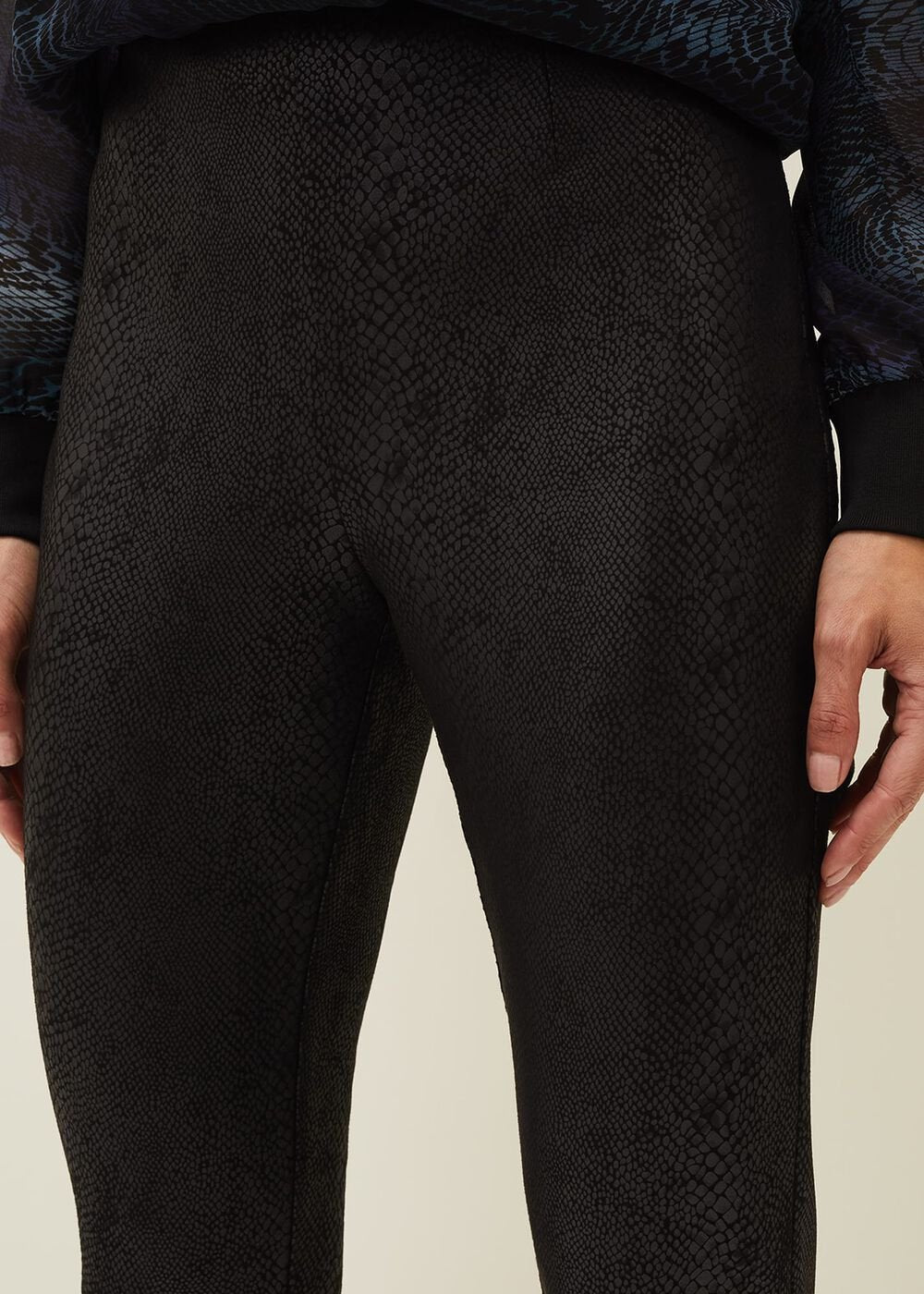 Erica Snake Skin Leggings - Black