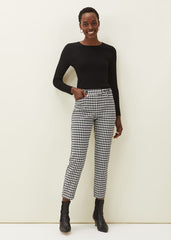Gigi Dogtooth Trouser - Black/Ivory