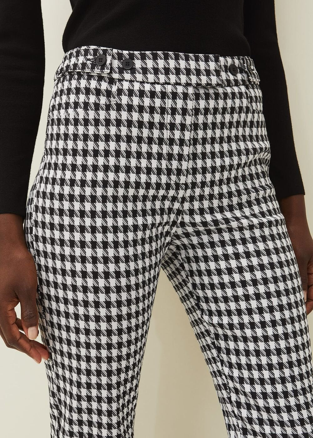 Gigi Dogtooth Trouser - Black/Ivory