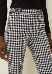 Gigi Dogtooth Trouser - Black/Ivory