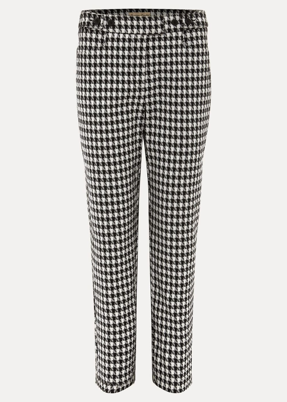 Gigi Dogtooth Trouser - Black/Ivory