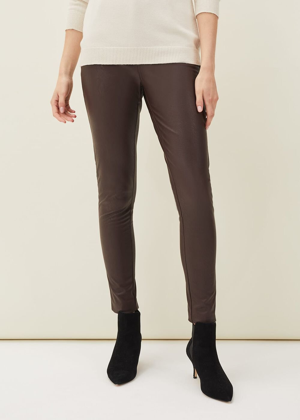 Kristina Faux Leather Skinny Jean - Mulberry