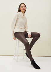 Kristina Faux Leather Skinny Jean - Mulberry