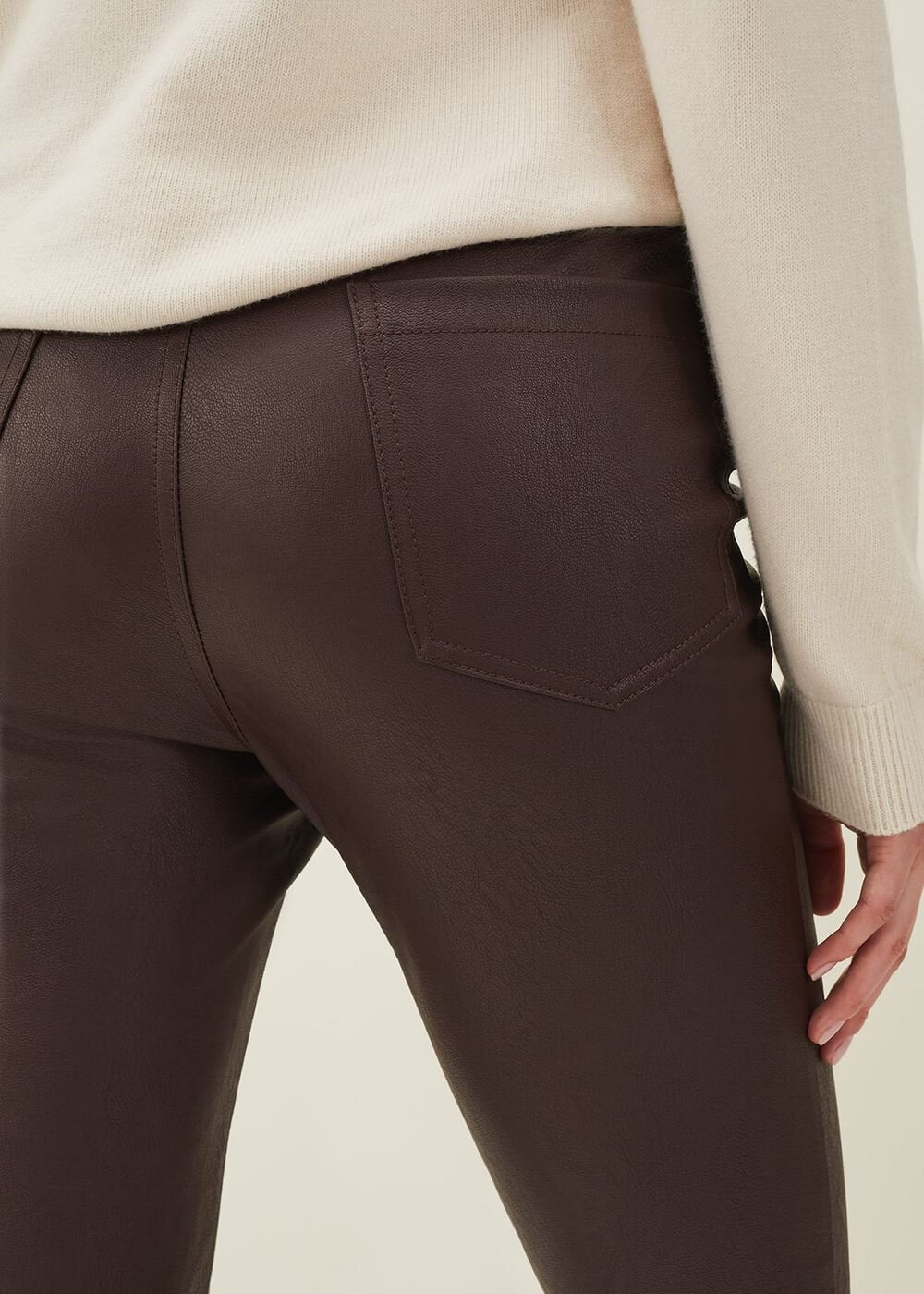 Kristina Faux Leather Skinny Jean - Mulberry