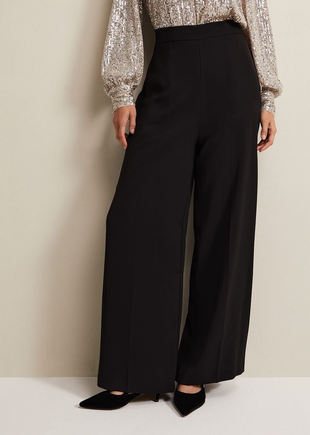 Florentine Wide Leg Trousers - Black
