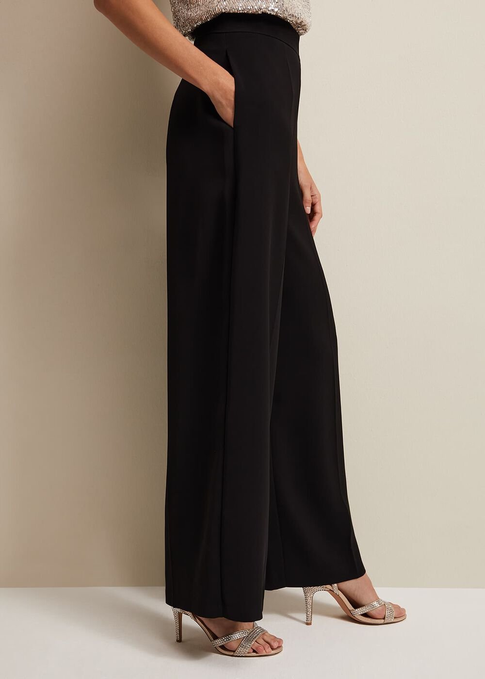 Florentine Wide Leg Trousers - Black