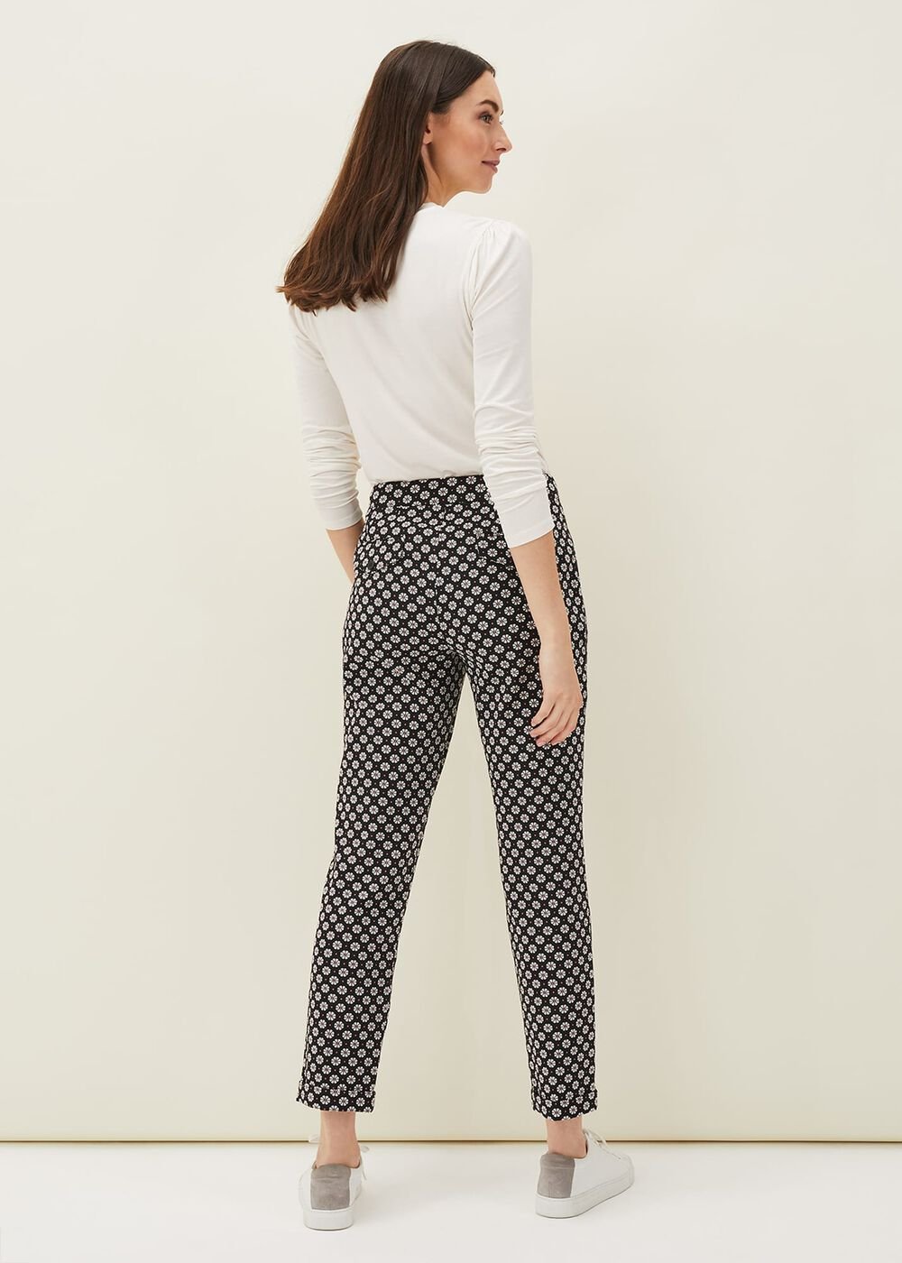 Ryleigh Geometric Print Tapered Trouser - Black/Multi