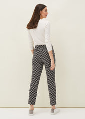 Ryleigh Geometric Print Tapered Trouser - Black/Multi