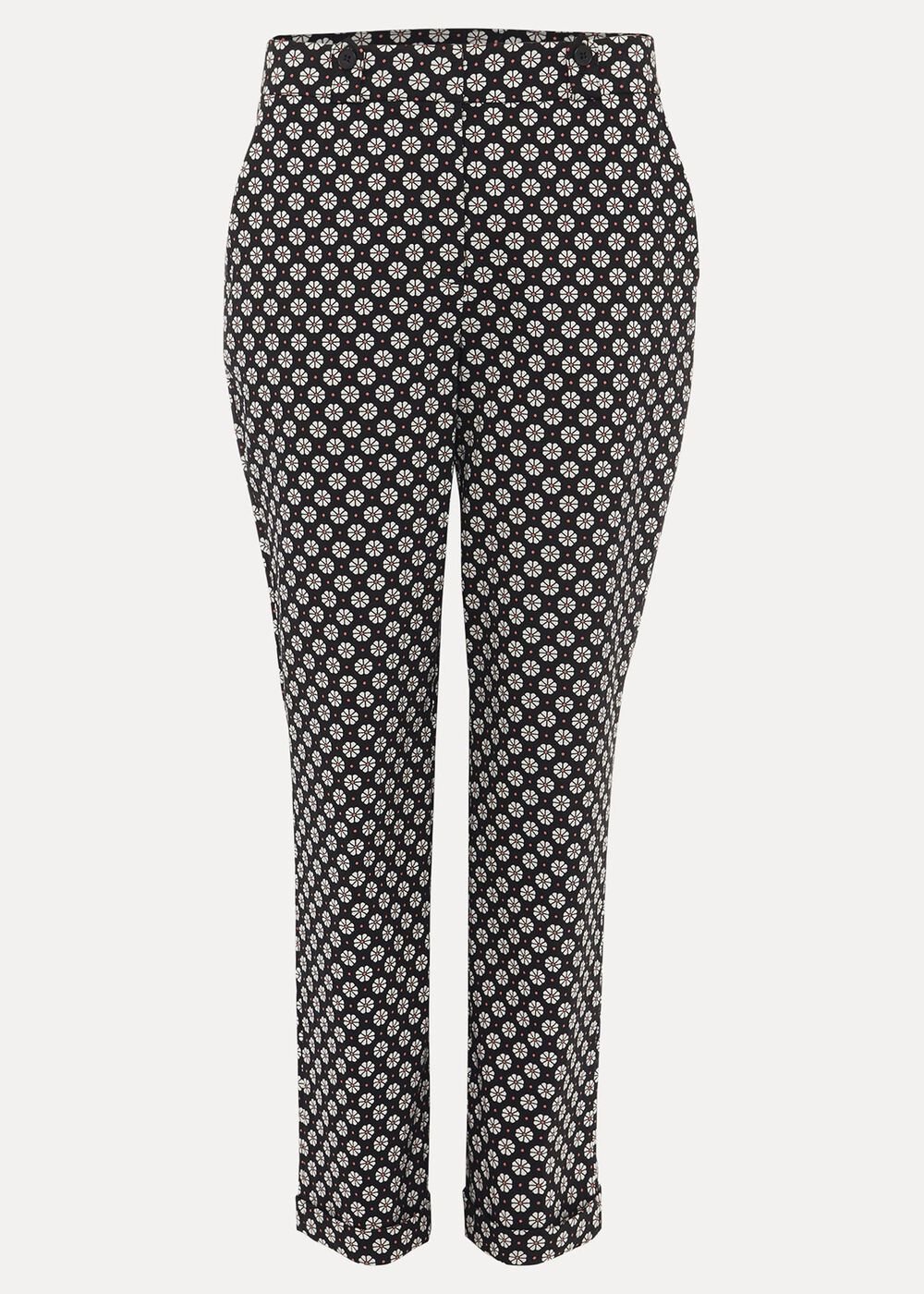 Ryleigh Geometric Print Tapered Trouser - Black/Multi