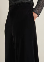 Florentine Velvet Co-Ord Trousers - Black