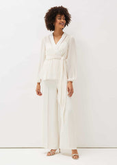 Florentine Wide Leg Trousers - Buttermilk