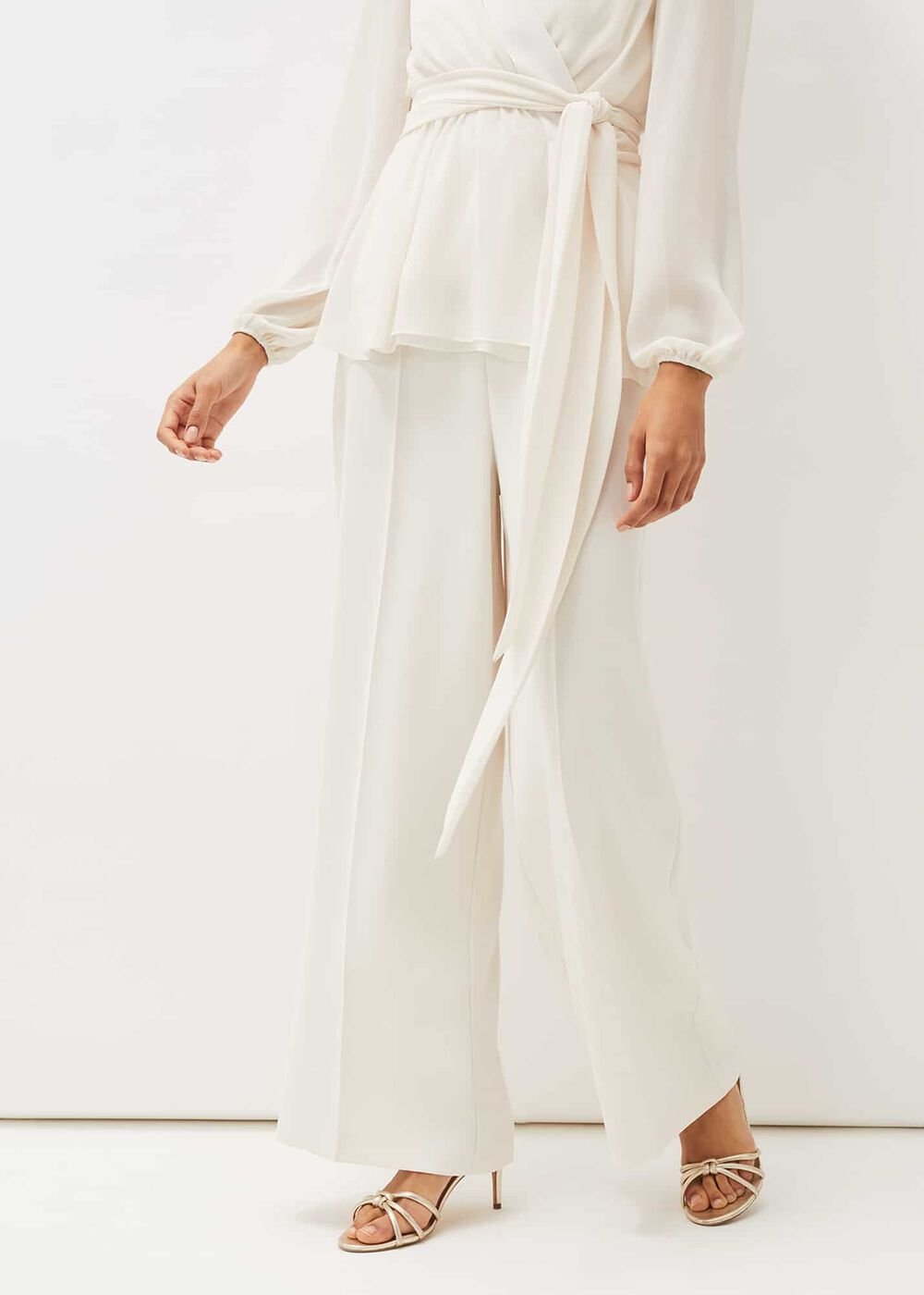 Florentine Wide Leg Trousers - Buttermilk