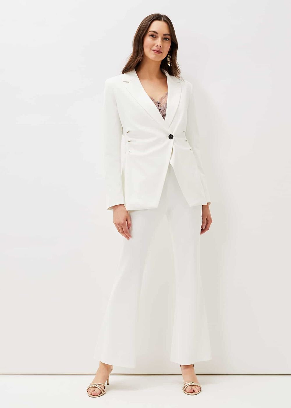 Solange Flared Suit Trousers - Ivory