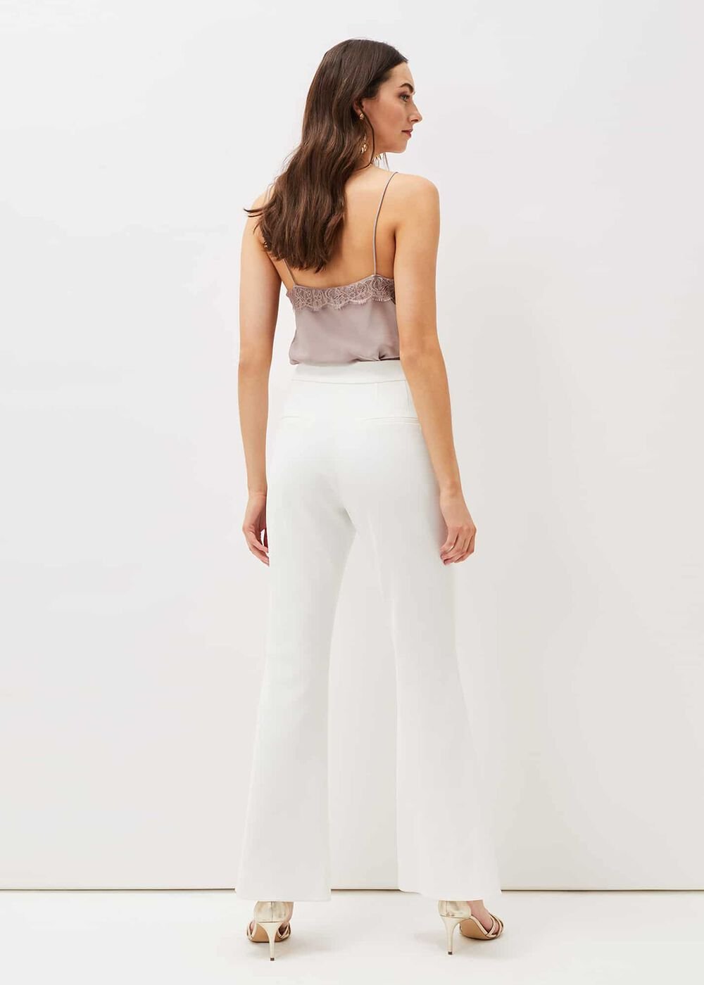 Solange Flared Suit Trousers - Ivory