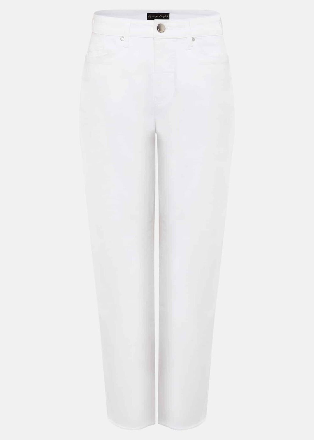 Petra Raw Hem Straight Leg Jean - White